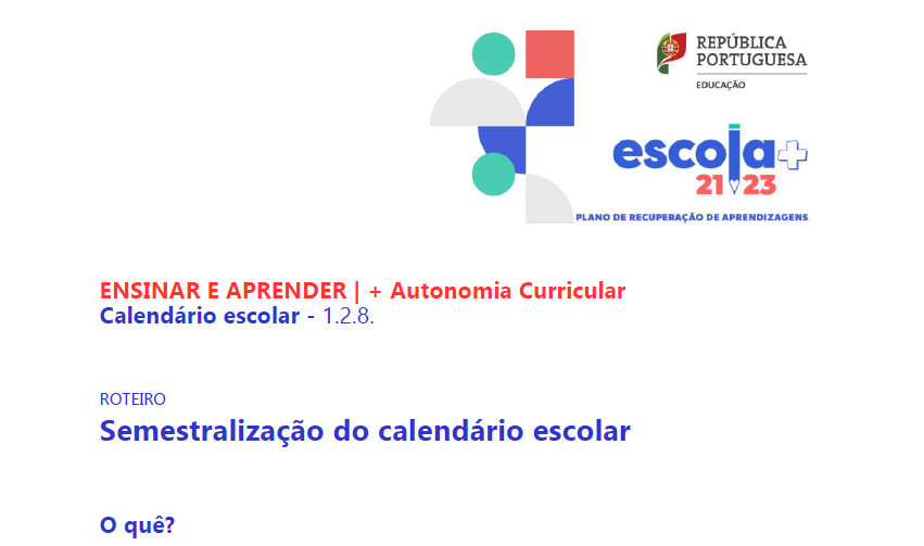 Semestralização do calendário escolar